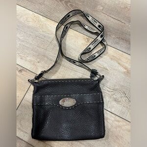 Fendi Selleria Crossbody Dark Brown Leather Textured Bag